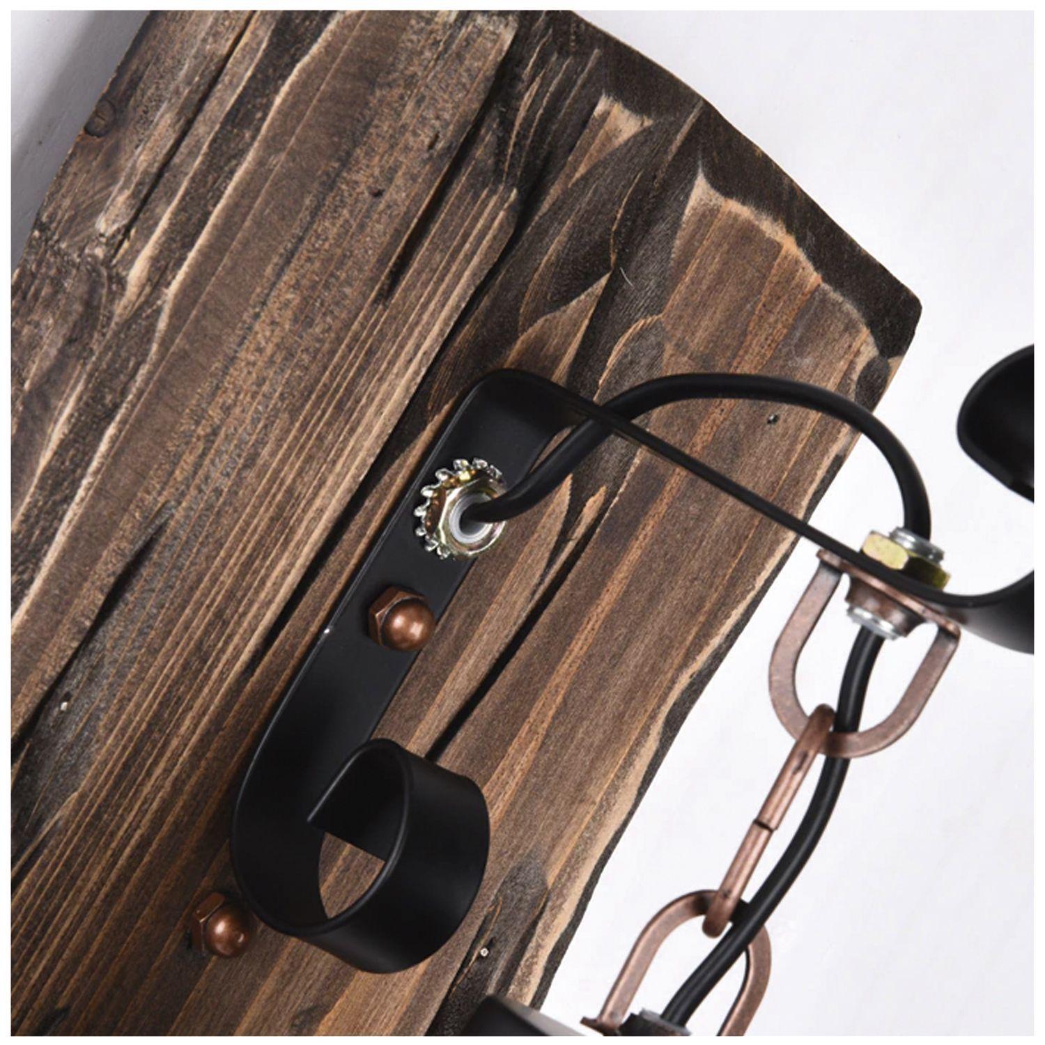 Apliqué Tipo Farol Porta E-27 Madera Kavet II-3