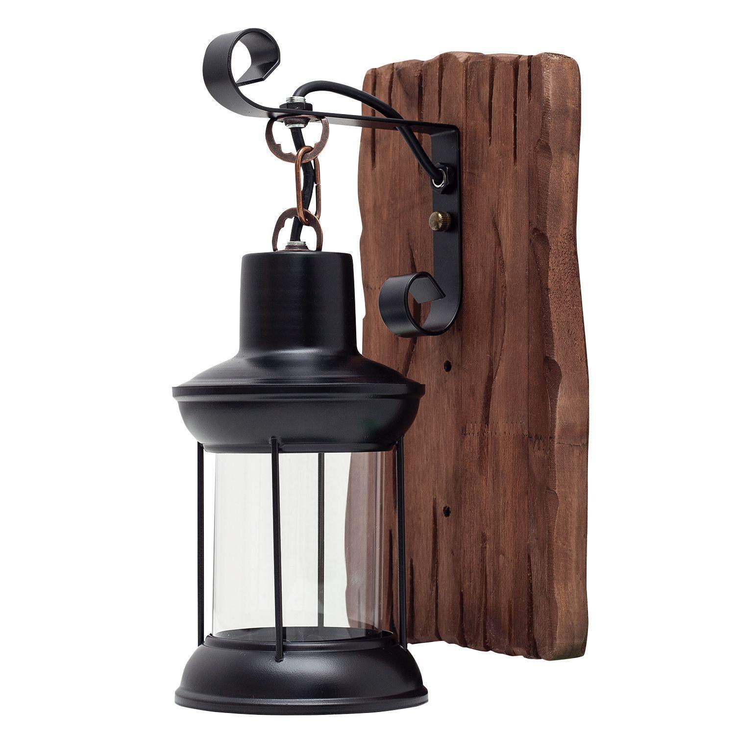 Apliqué Tipo Farol Porta E-27 Madera Kavet II-0