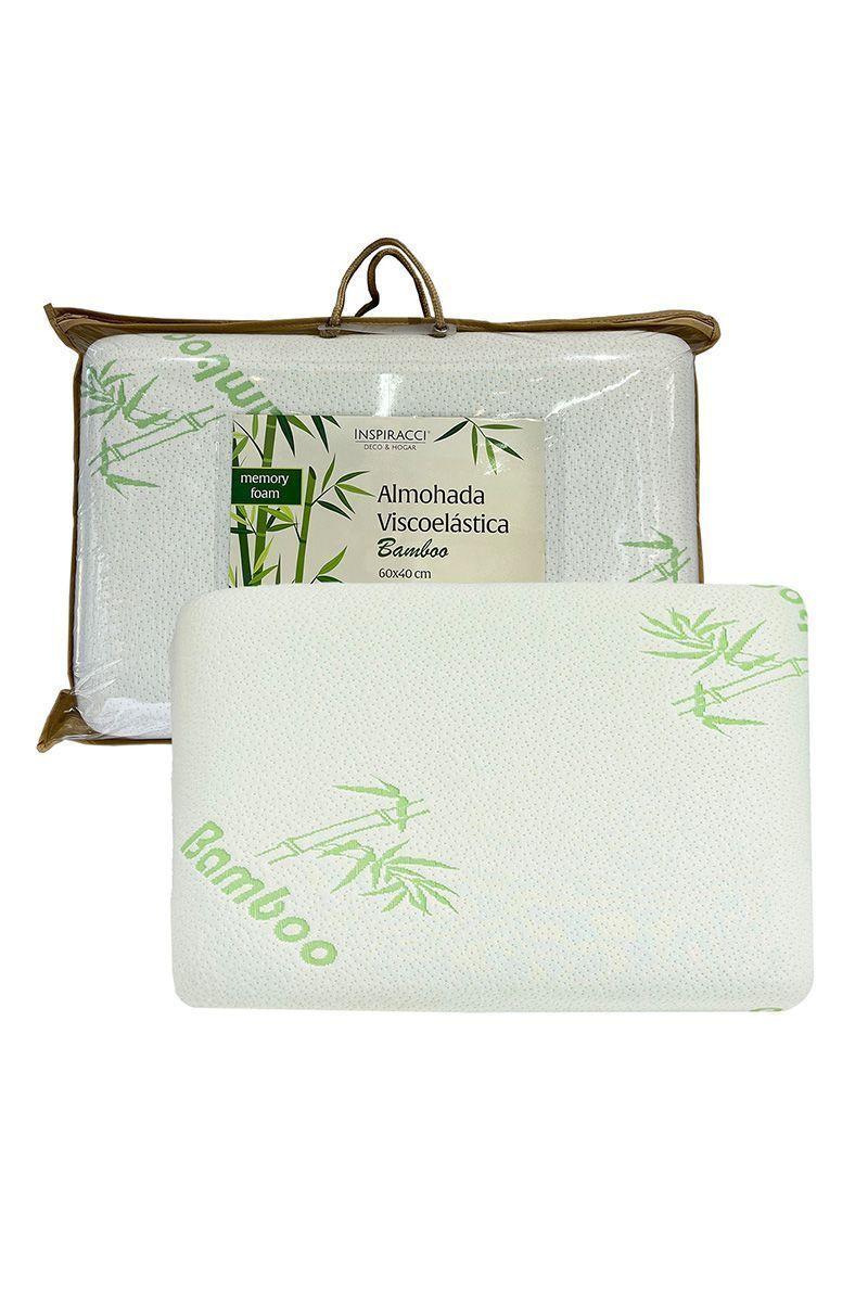 Almohada Viscoelástica Bamboo 60x40 cm Blanco-0