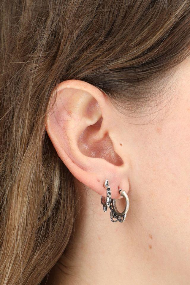 Set de Aros Argollas Plateado Humana-1