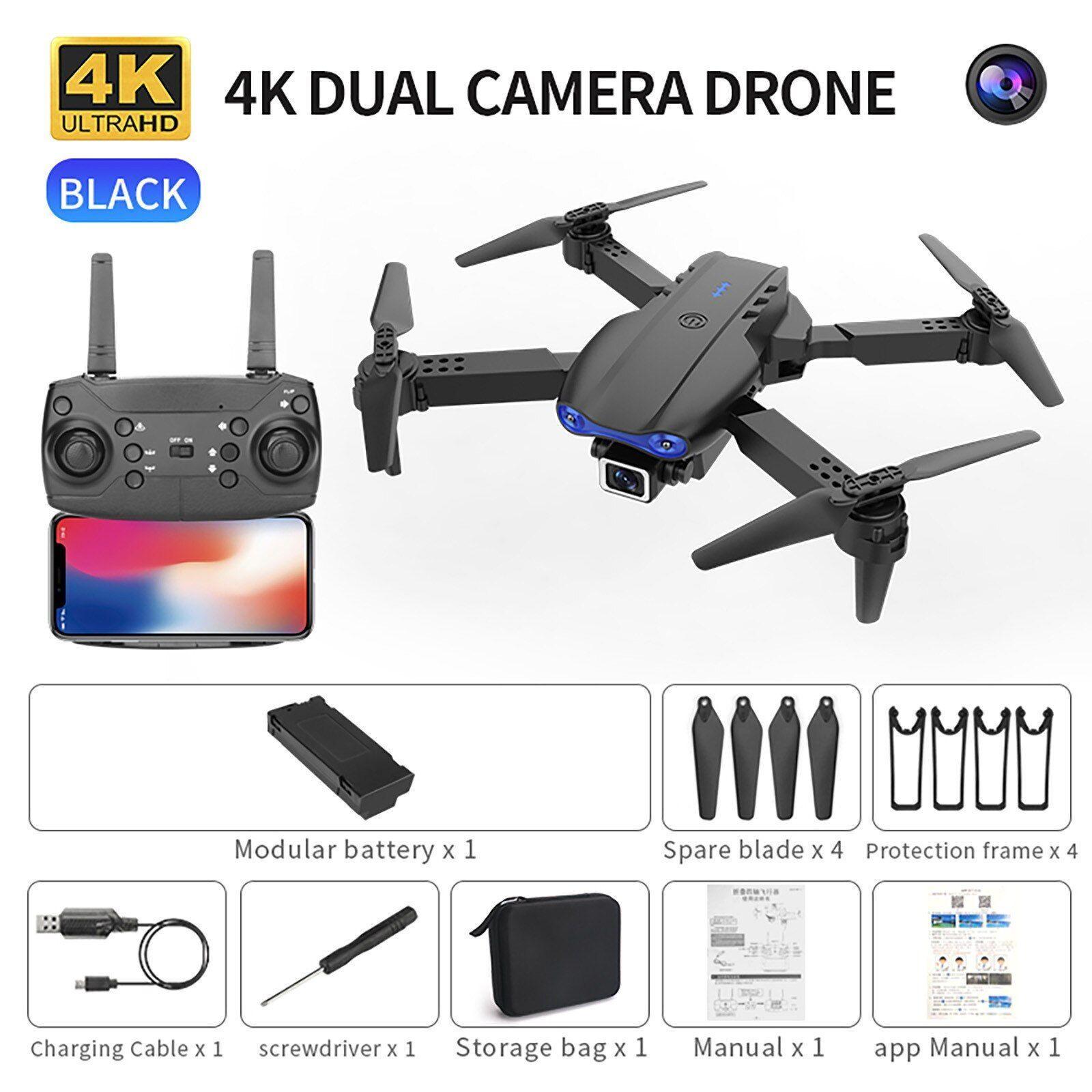 Dron Doble Cámara 4k Wifi Plegable Bolso Recargable Via Usb-4