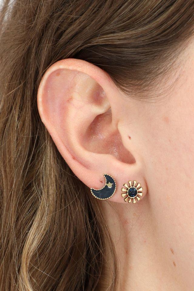 Set de Aros Lunar Dorado Humana-1