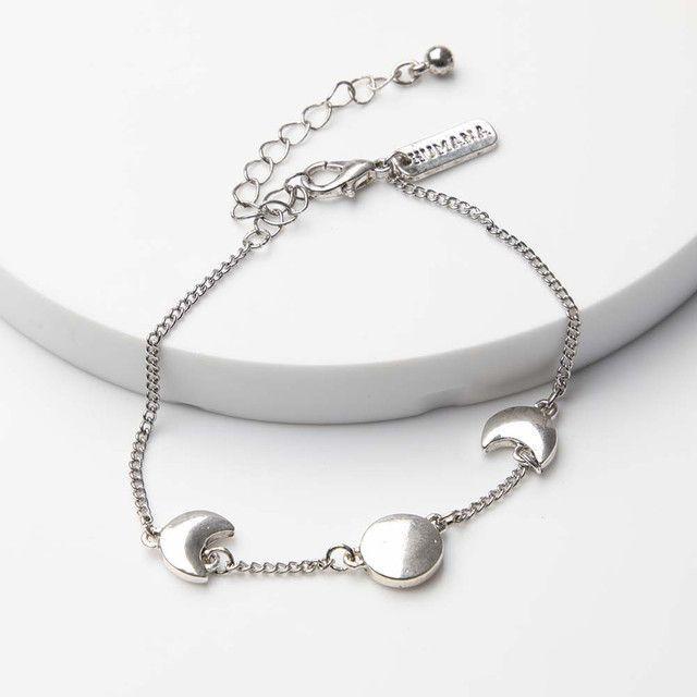 Pulsera Blanda Plateada Lunas Humana-0