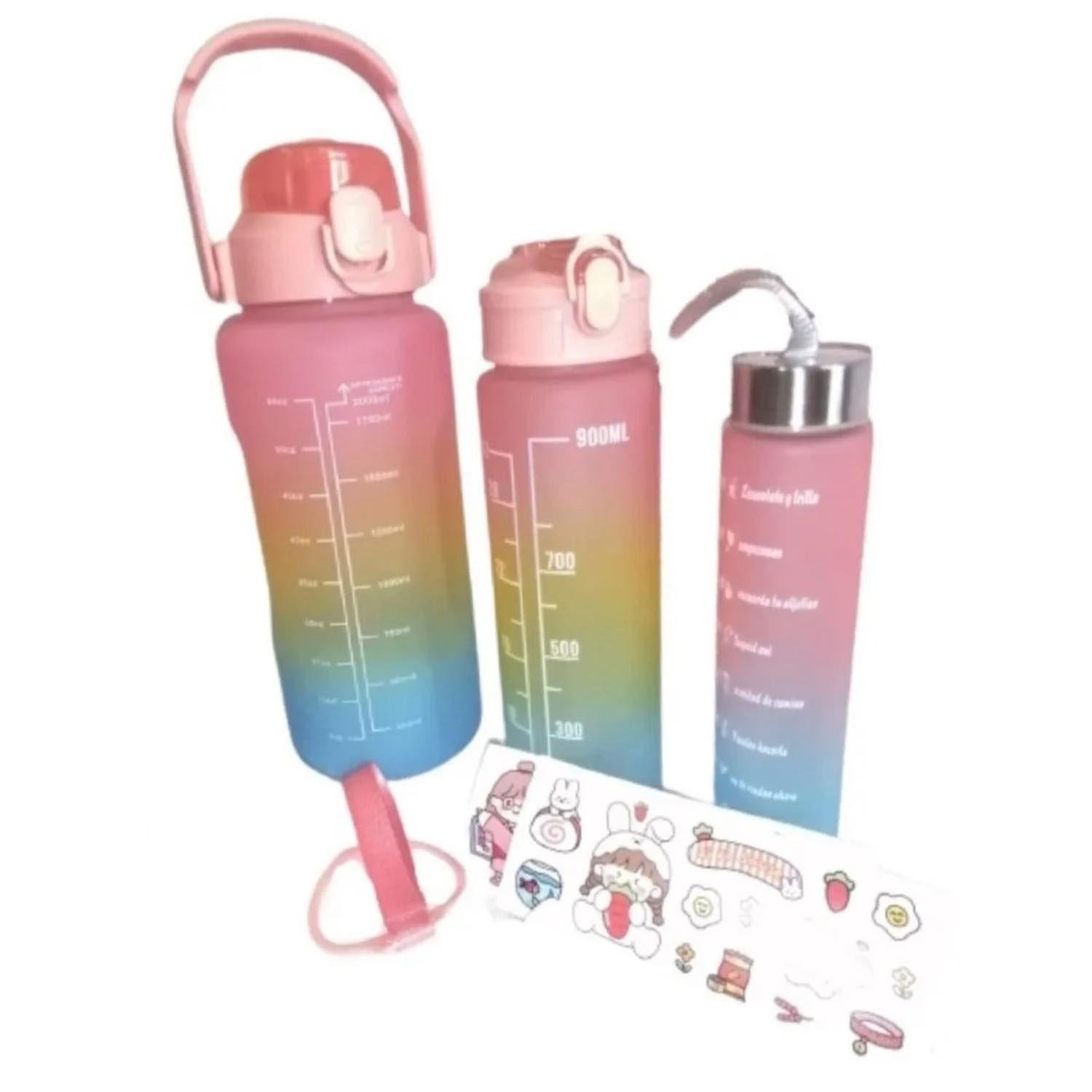 BOTELLA SET 3 EN 1 MOTIVACIONAL 200/900/300 ML-2