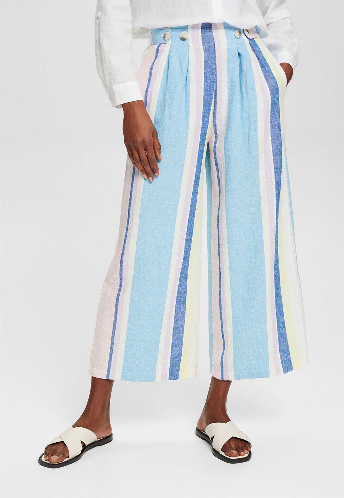 Pantalón Culotte Con Diseño A Rayas Esprit-0