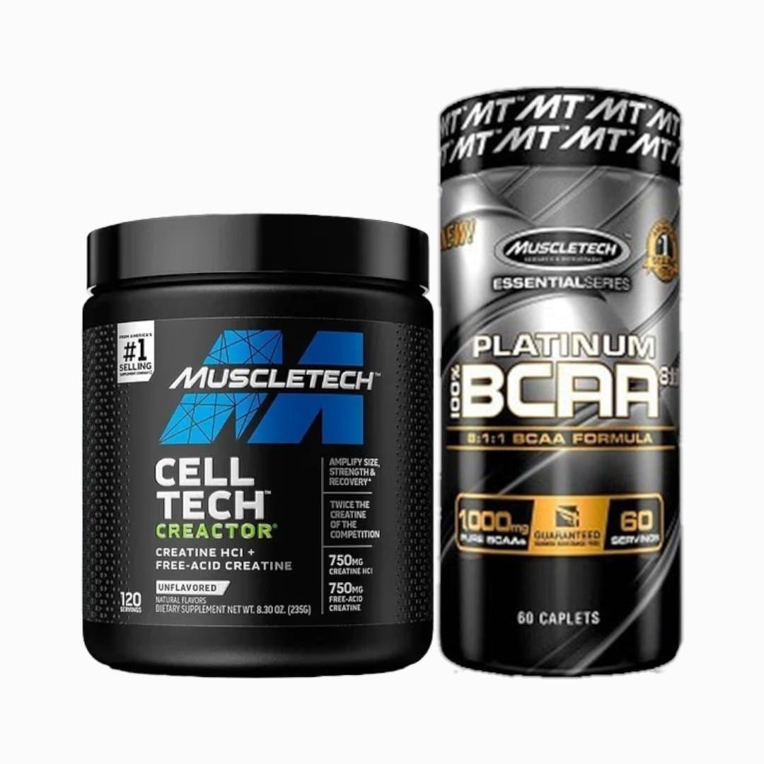 CREATINA HCL 120 SV SIN SABOR Y BCAA PLATINUM 60 CAPS.-0
