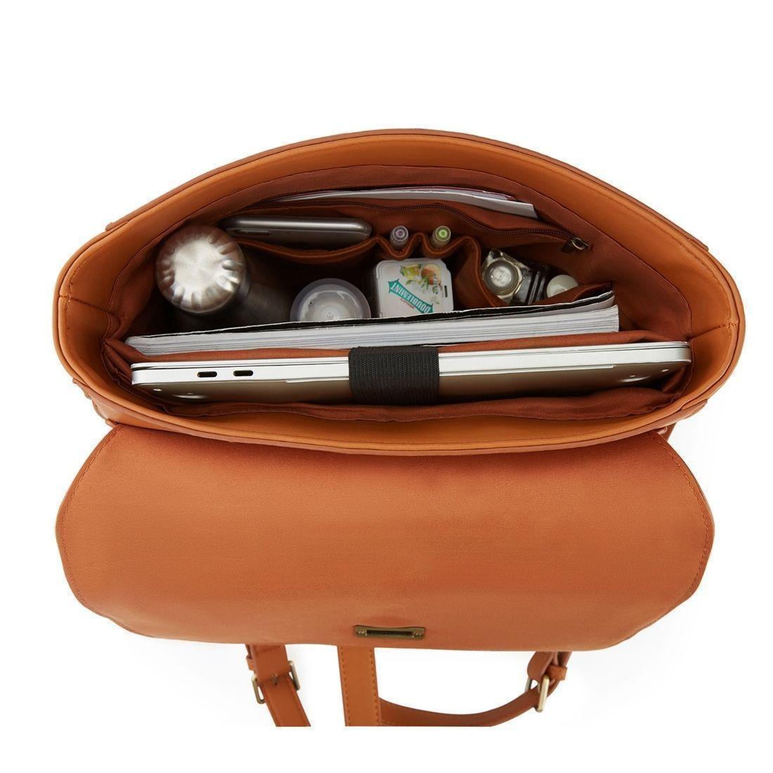 Ecosusi - Mochila BASIC de cuero vegano para laptop 14" - camel-4