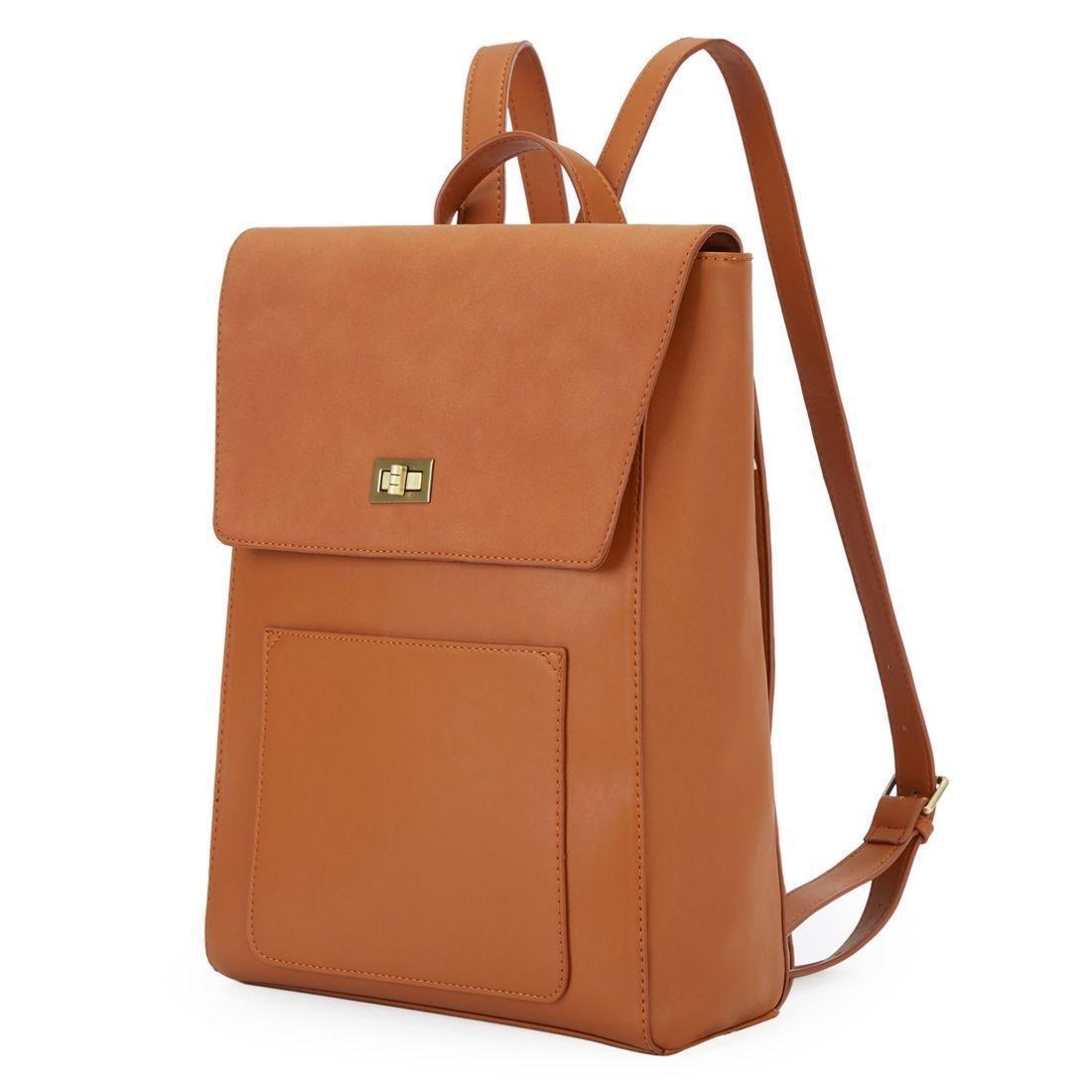 Ecosusi - Mochila BASIC de cuero vegano para laptop 14" - camel-0