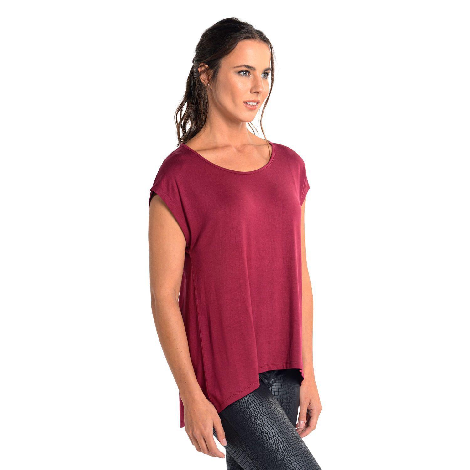 Polera Corte Asimetrico Rojo Caffarena-1