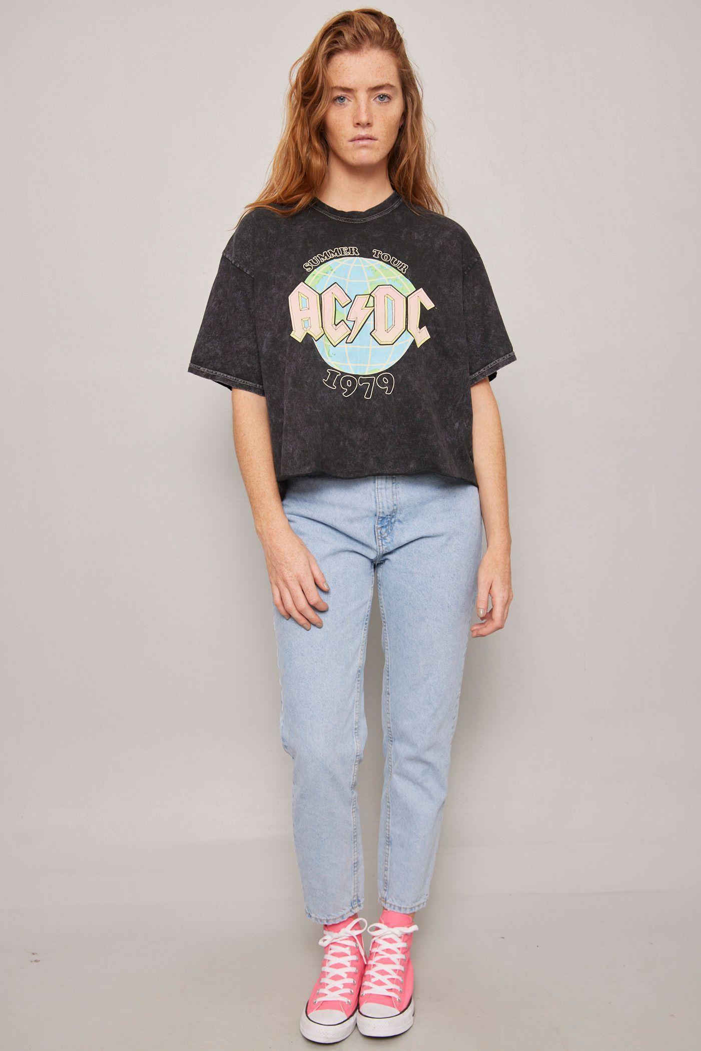 Polera casual  grafito ac dc talla XL-3