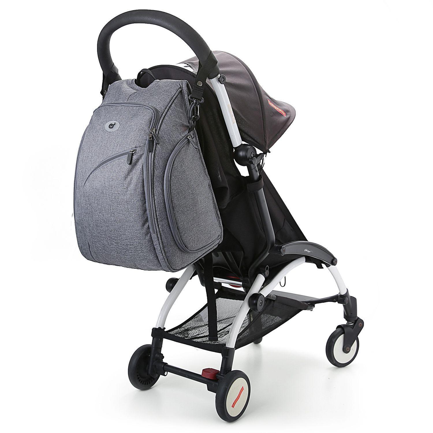 Mommore Mochila para pañales 360 - apertura completa - gris-2