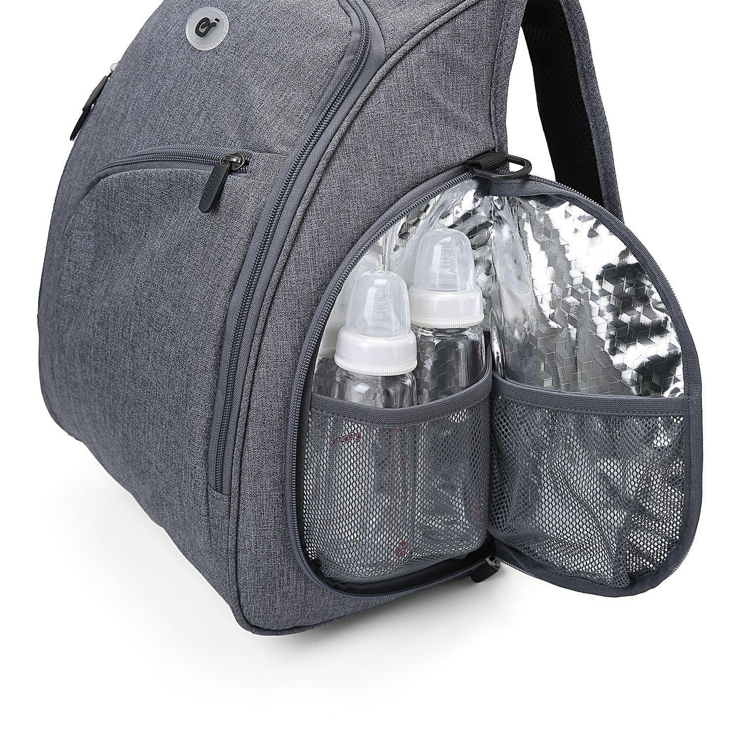 Mommore Mochila para pañales 360 - apertura completa - gris-5