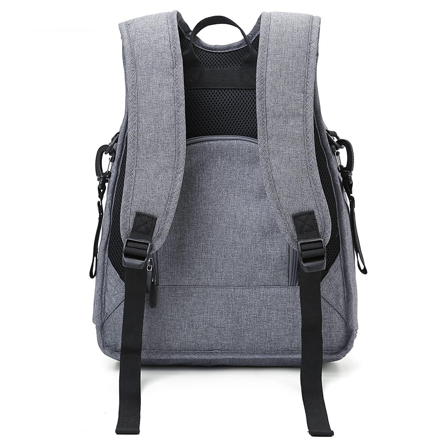 Mommore Mochila para pañales 360 - apertura completa - gris-4