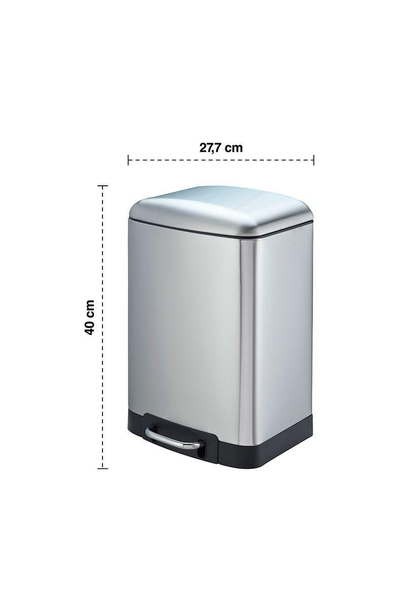 Basurero Rectangular 12 L Acero Inox Gris-2