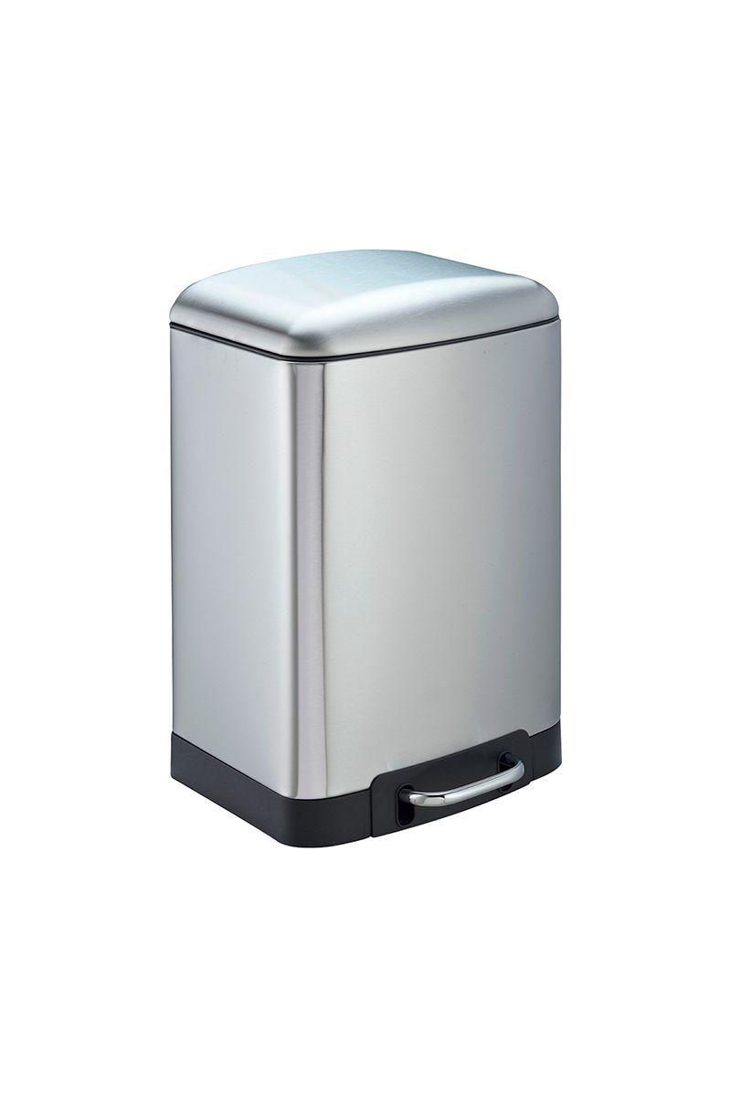 Basurero Rectangular 12 L Acero Inox Gris-0