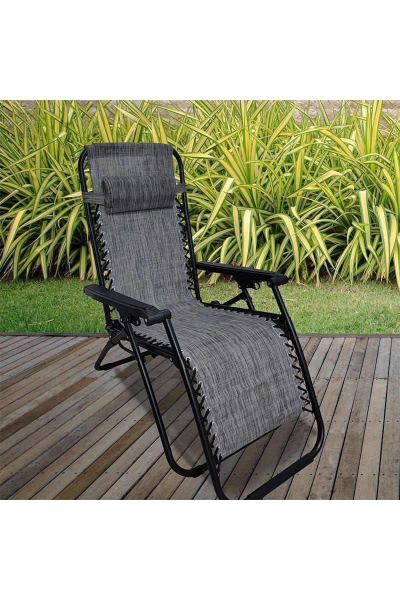 Reposera reclinable para patio NOVAHUS gris-1