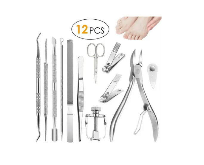 Kit 12 Pcs Herramientas Uñas Encarnadas Set Pedicura-2