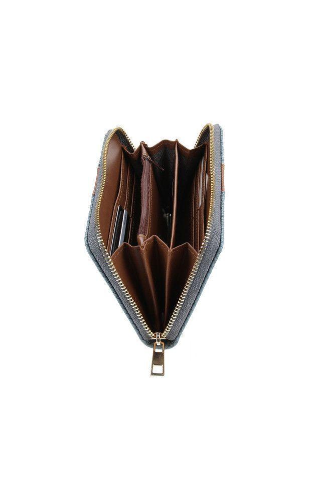 Billetera Grande Azul Trenzada iD-1