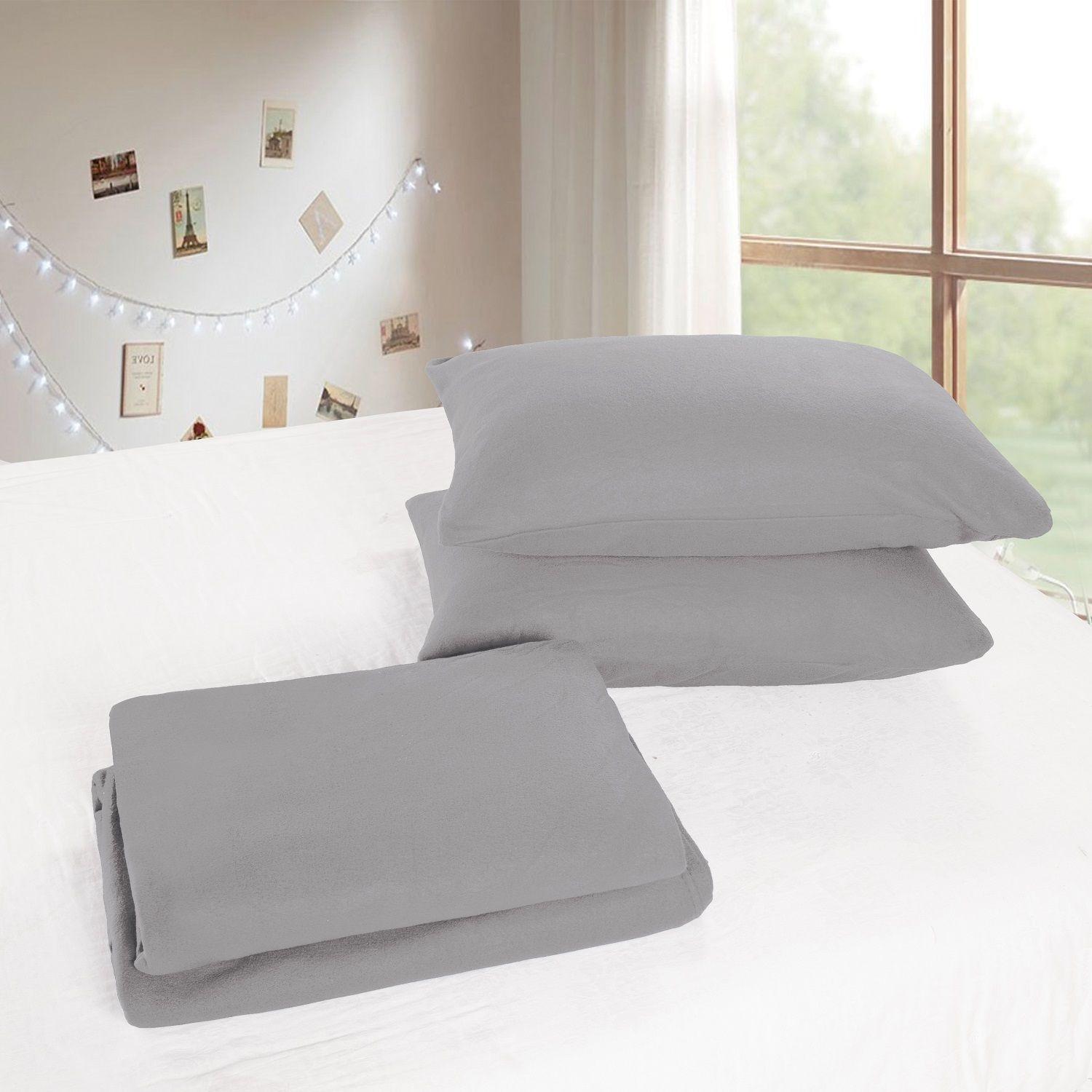 Juego de Sabanas Polar Domsa 1.5 Plazas Color Gris-2