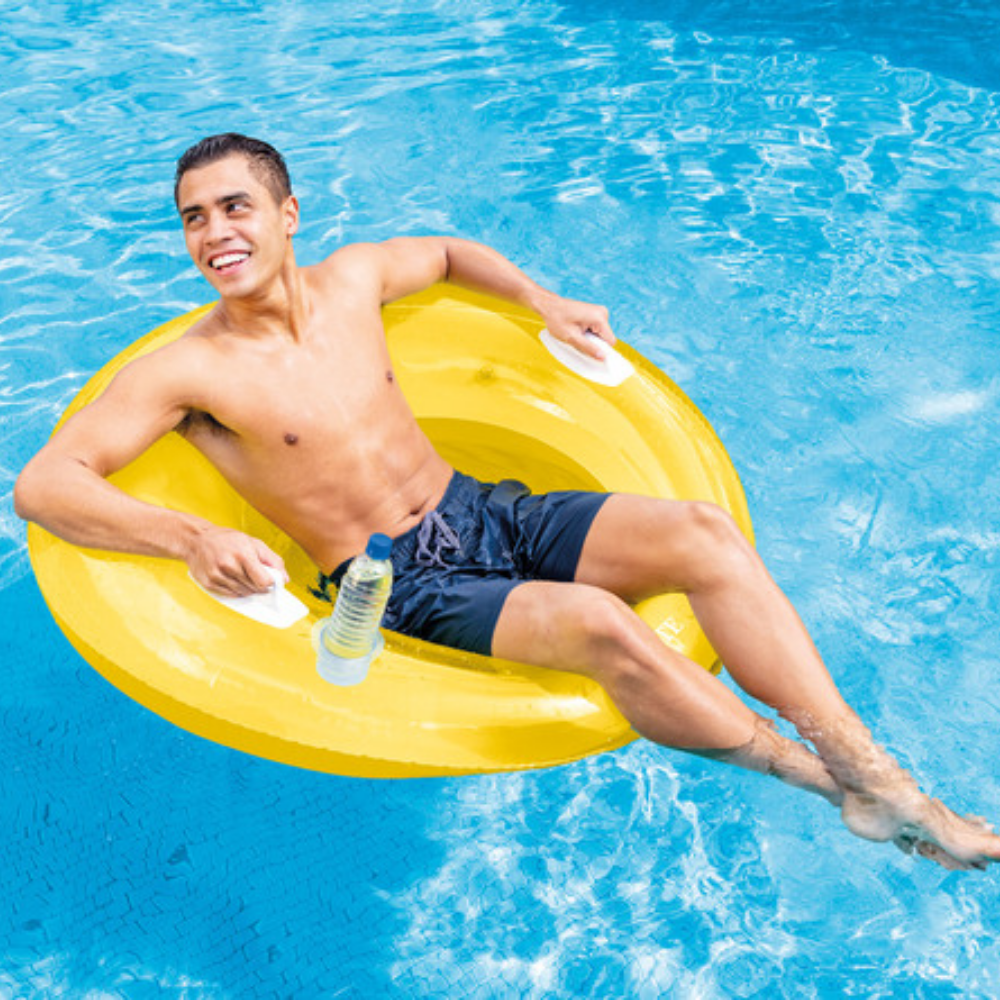 Asiento Flotante Inflable Sujetador 119Cm Amarillo-3