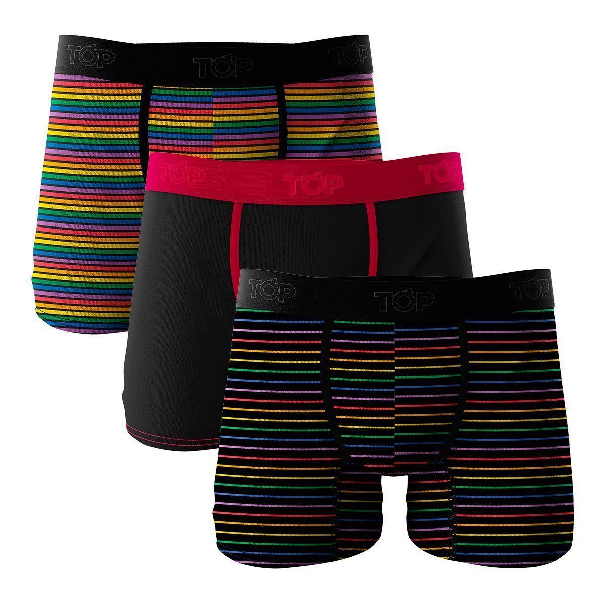 Boxer Medio Algodón Líneas Pack 3 C1-0
