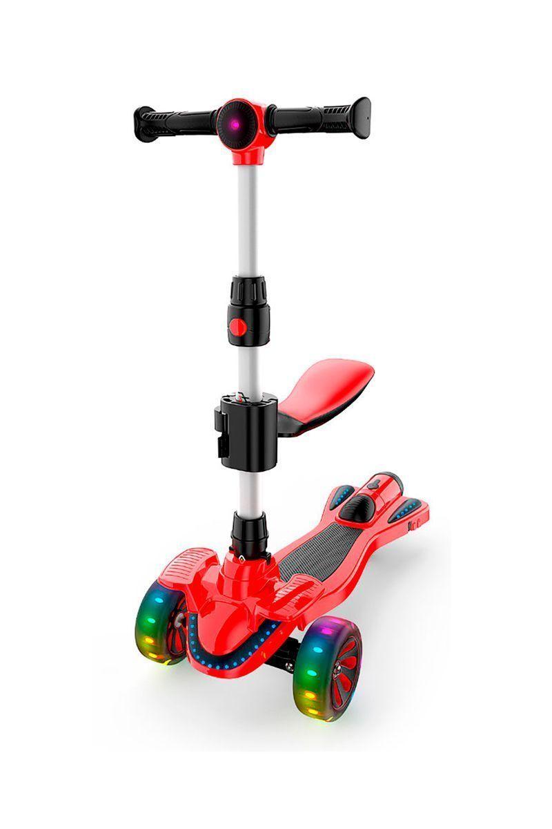 Scooter Niños Luces Efecto Cohete y Asiento Rojo-0