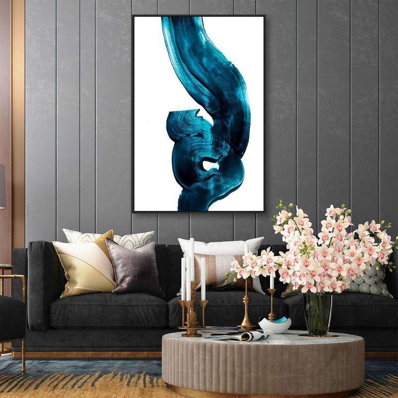 Cuadro Pincelada Azul 80x120-1