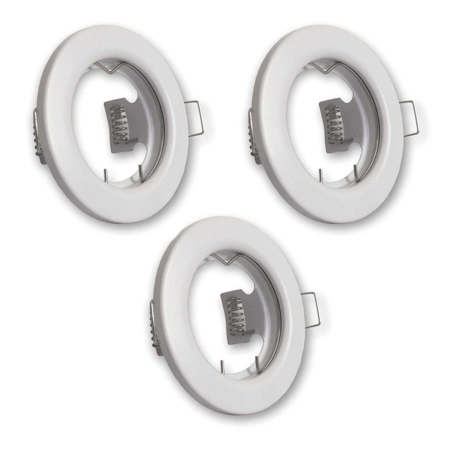 Pack 3 Focos LED Embutido Fijo Porta GU-10 Livorno MR16 Blanco-0