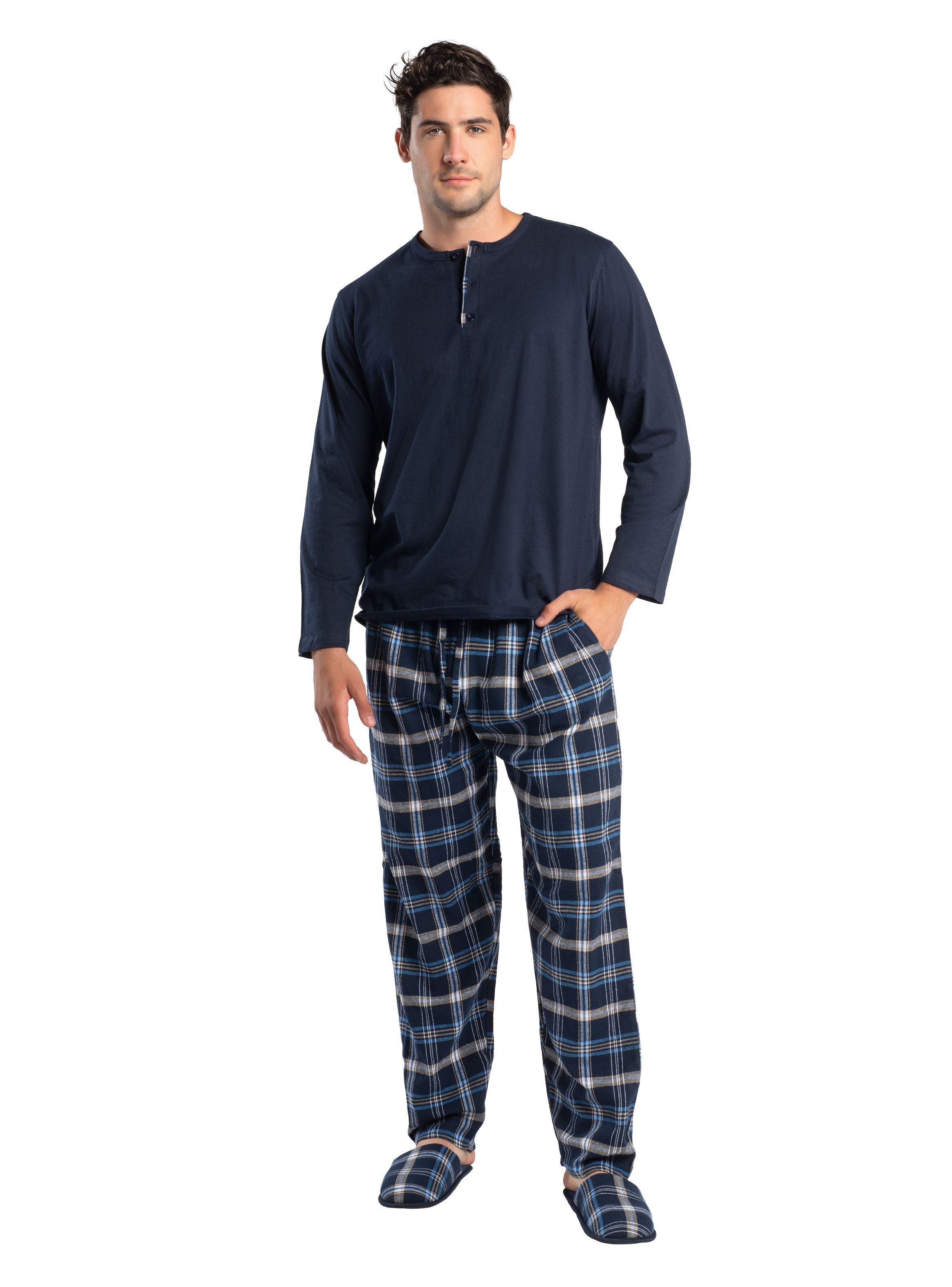 PIJAMA LARGO ALGODÓN+ PANTUFLAS-1