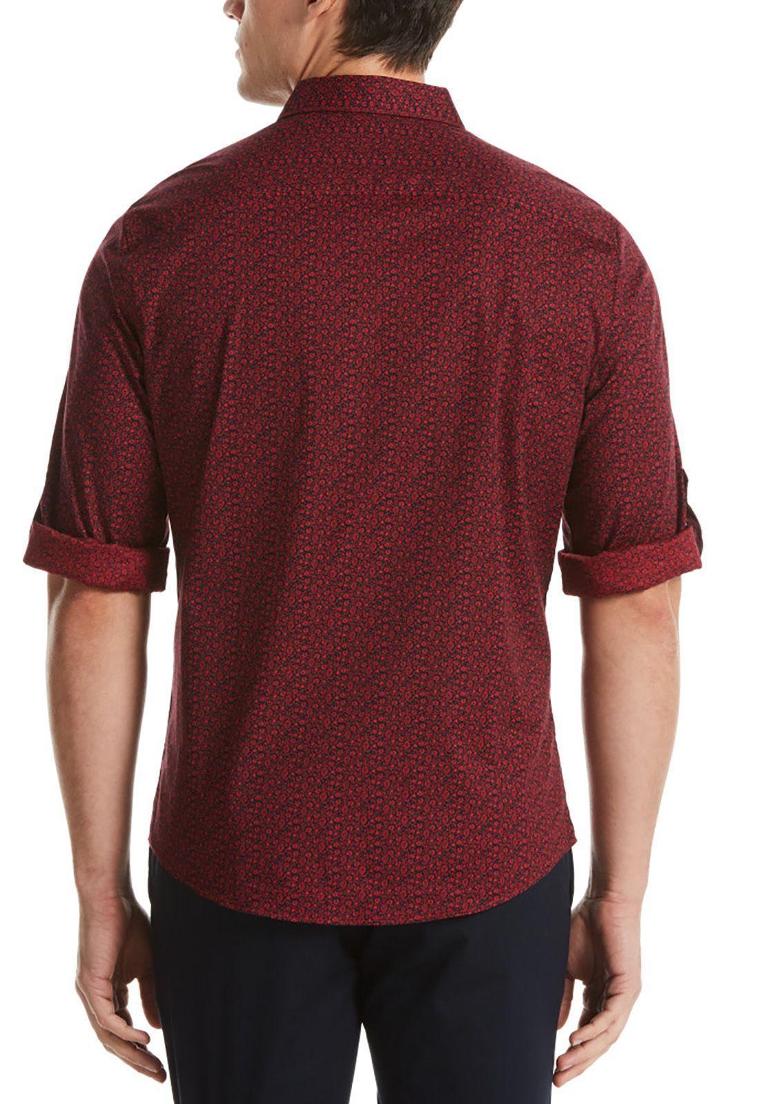 Camisa casual estampada.. roja-2