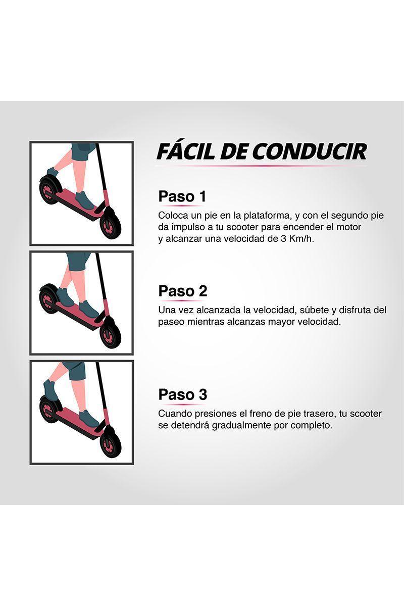 Scooter Eléctrico 12 Km/h Go Fun Rosa-4