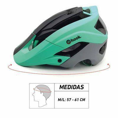 Casco enduro Negro Turquesa Hook-4