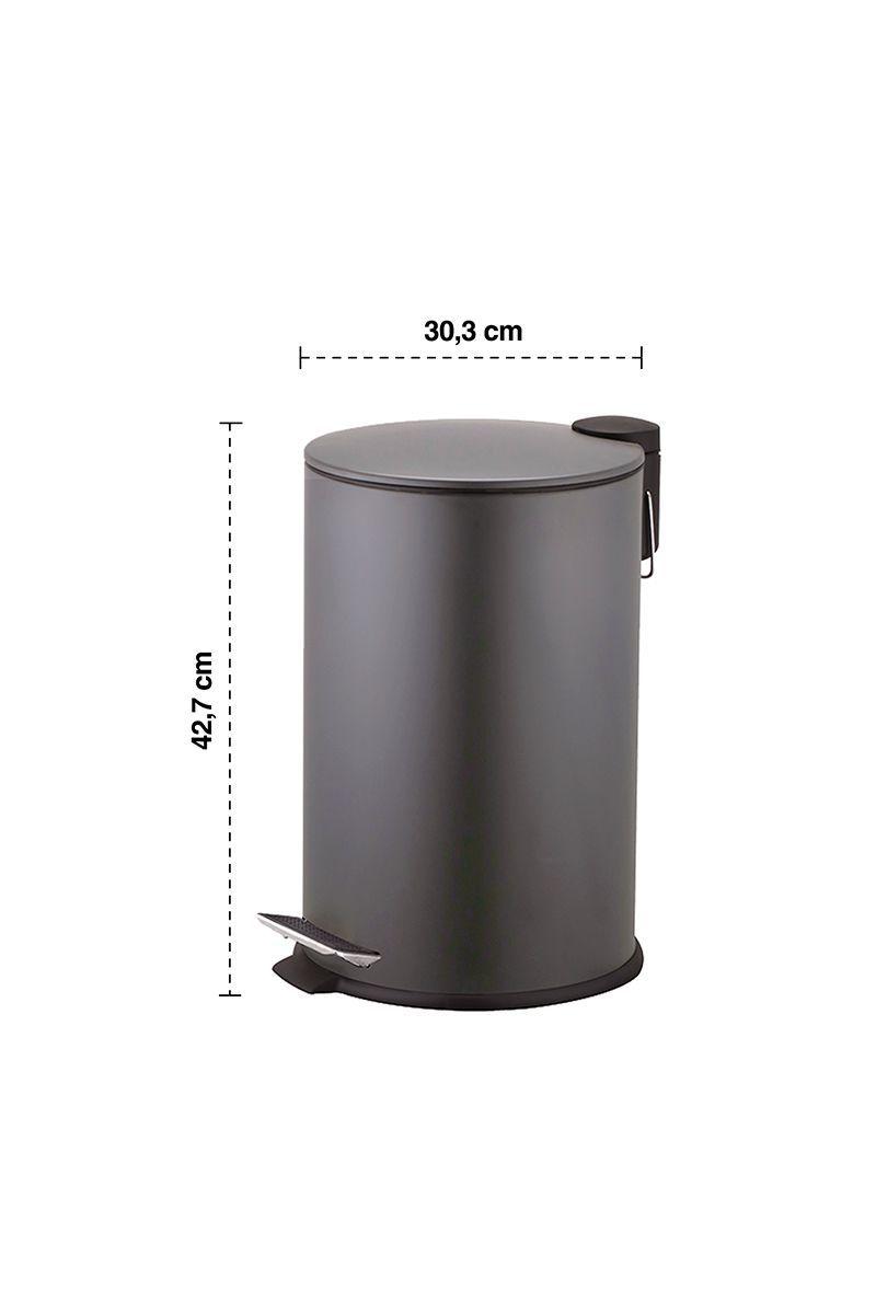 Basurero 17 L Acero Gris-2
