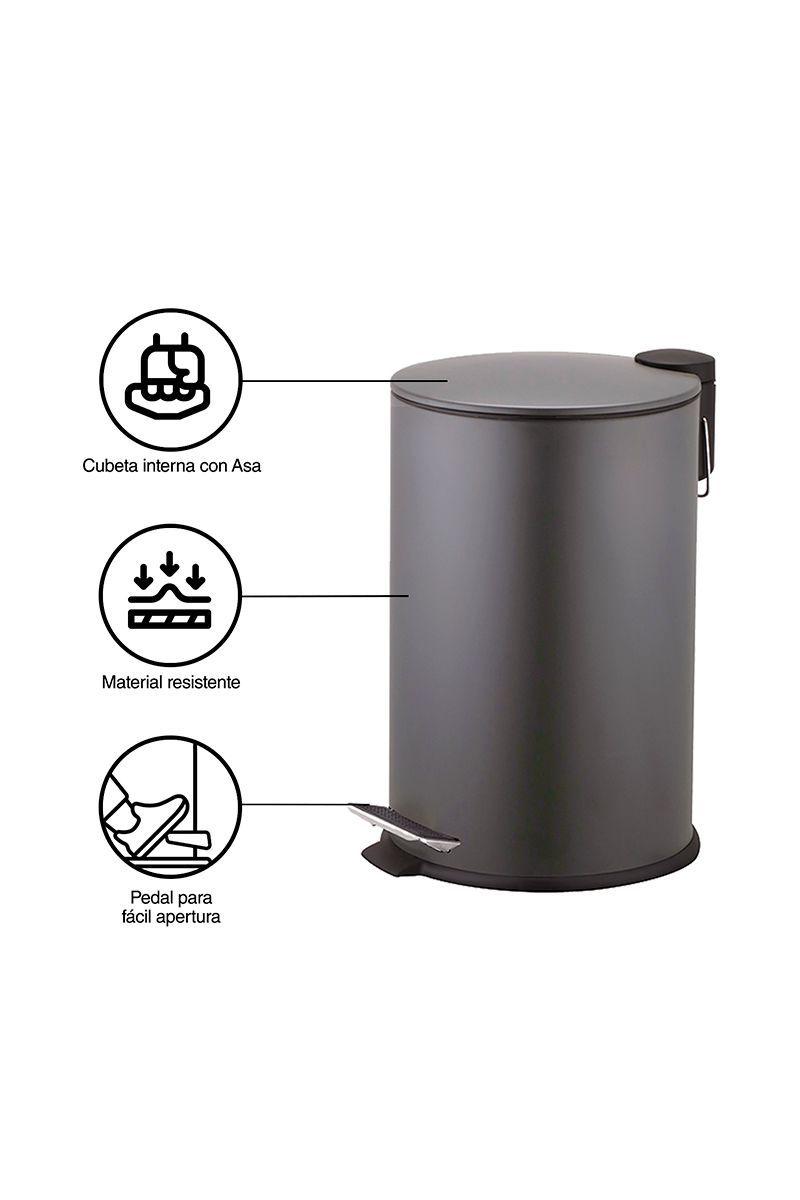 Basurero 17 L Acero Gris-3