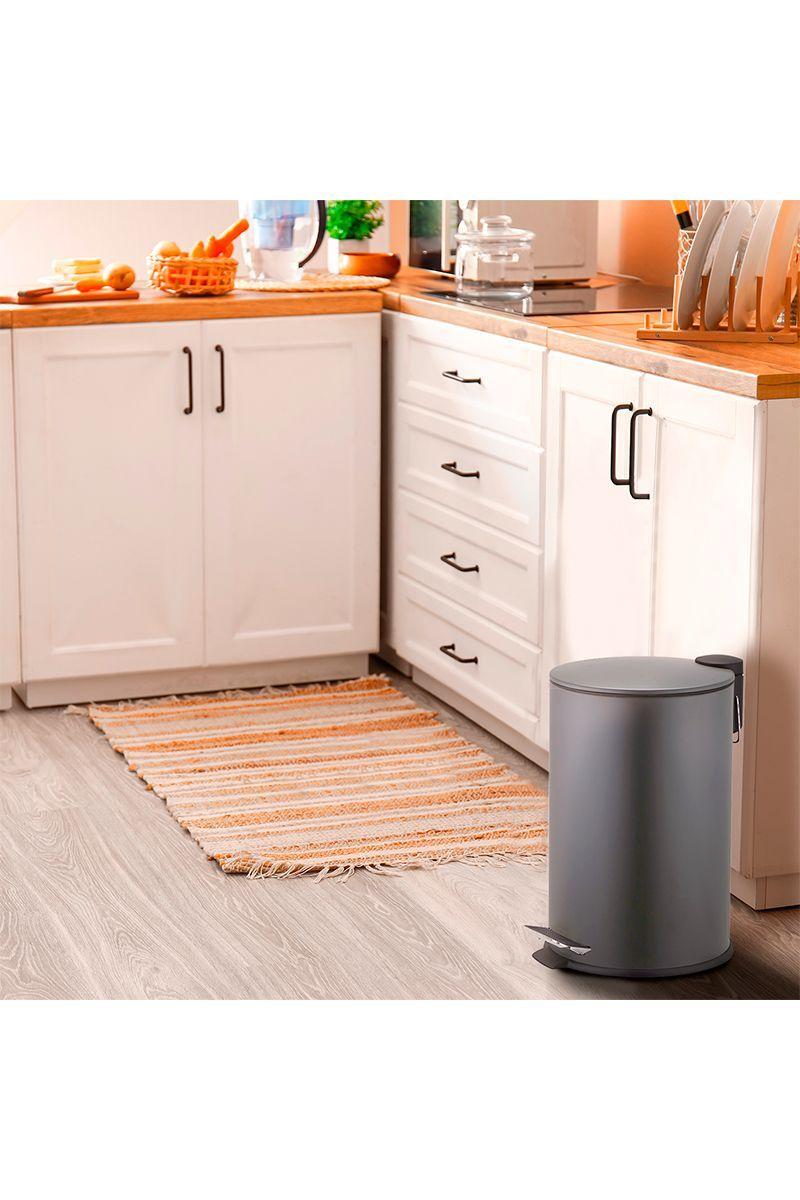 Basurero 17 L Acero Gris-1