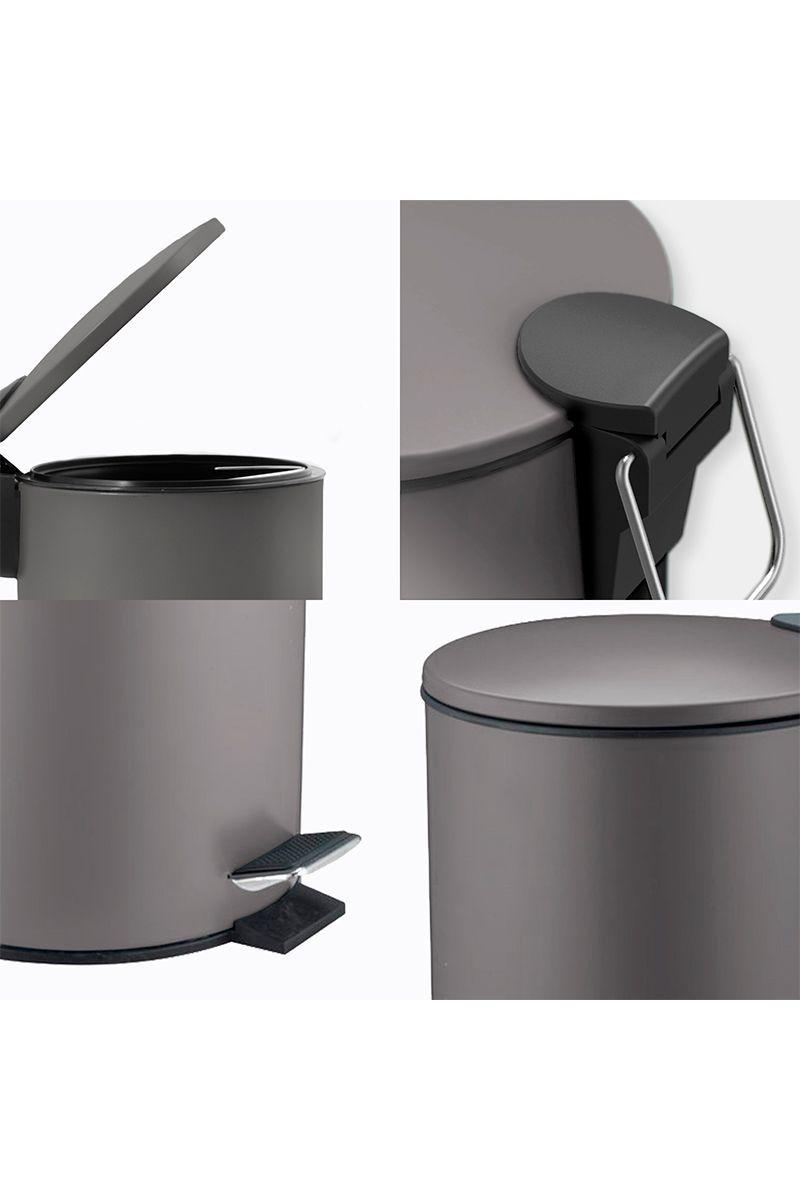 Basurero 17 L Acero Gris-4