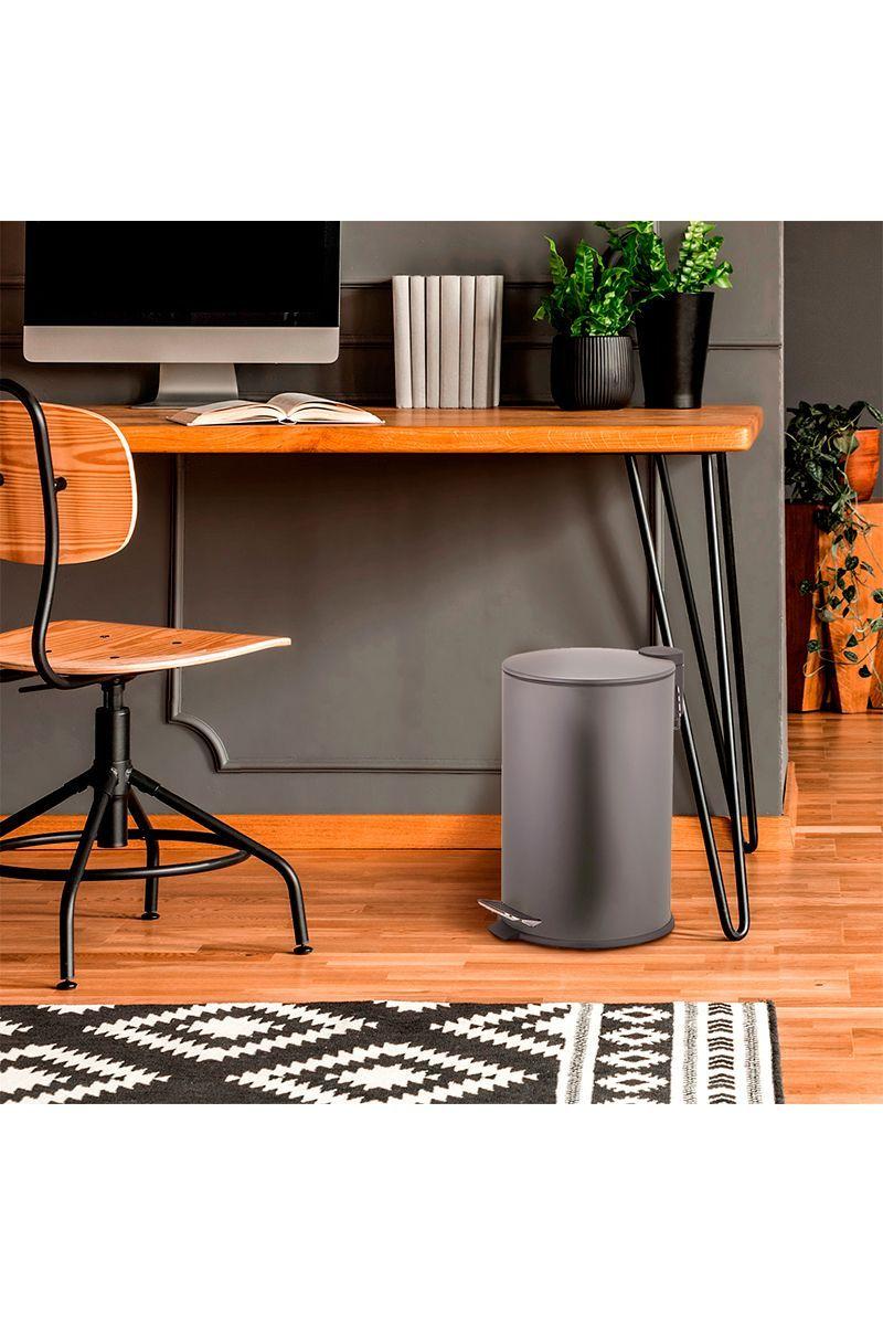 Basurero 17 L Acero Gris-5