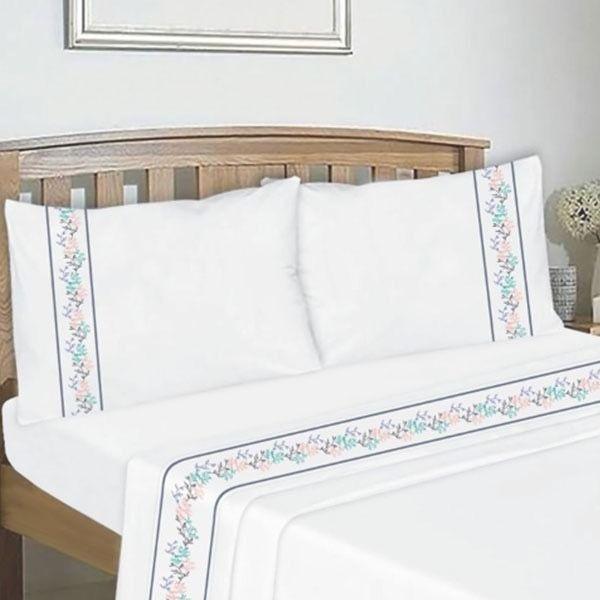 Sábanas Bordadas 144 Hilos Flores Colores Peace (14) Queen-0