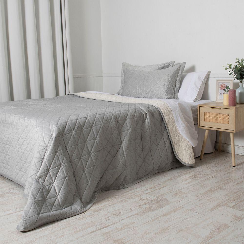 Quilt Velvet Sherpa King Gris-2