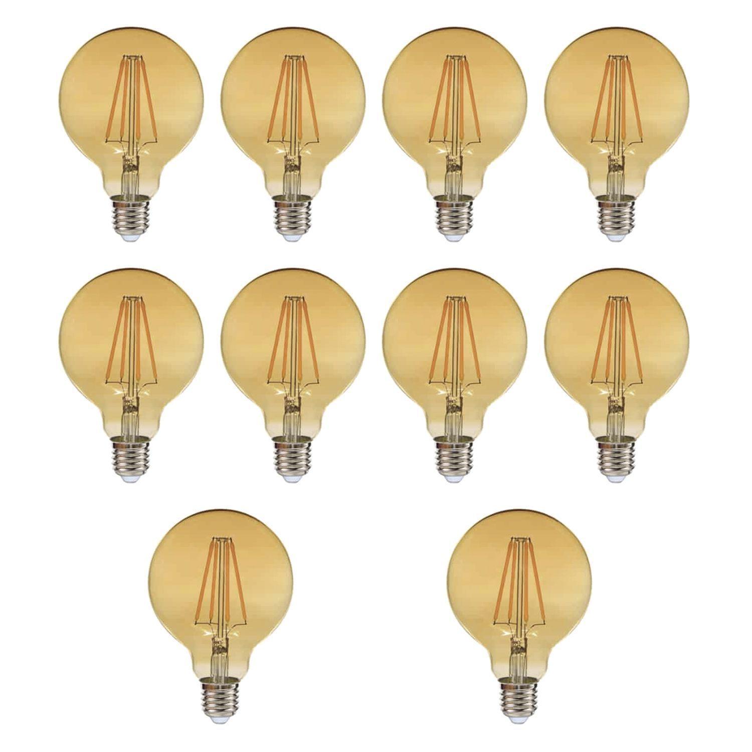 Pack 10 Ampolleta LED E-27 Filamento 4W G80-0