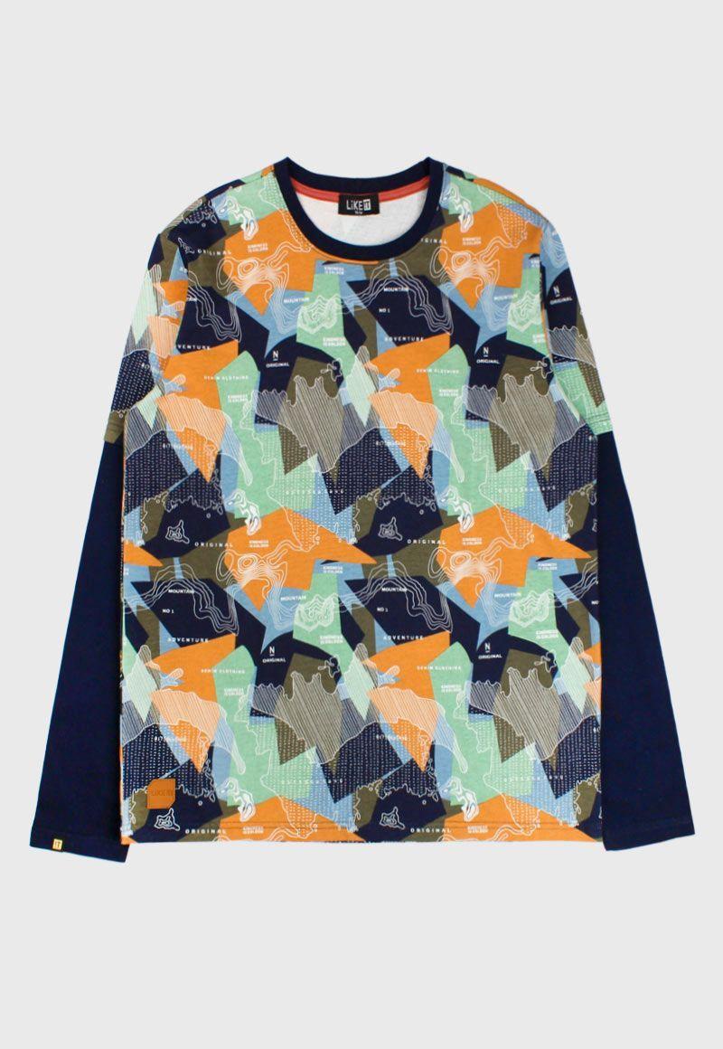 Polera teens niño estampada nordic 504-0