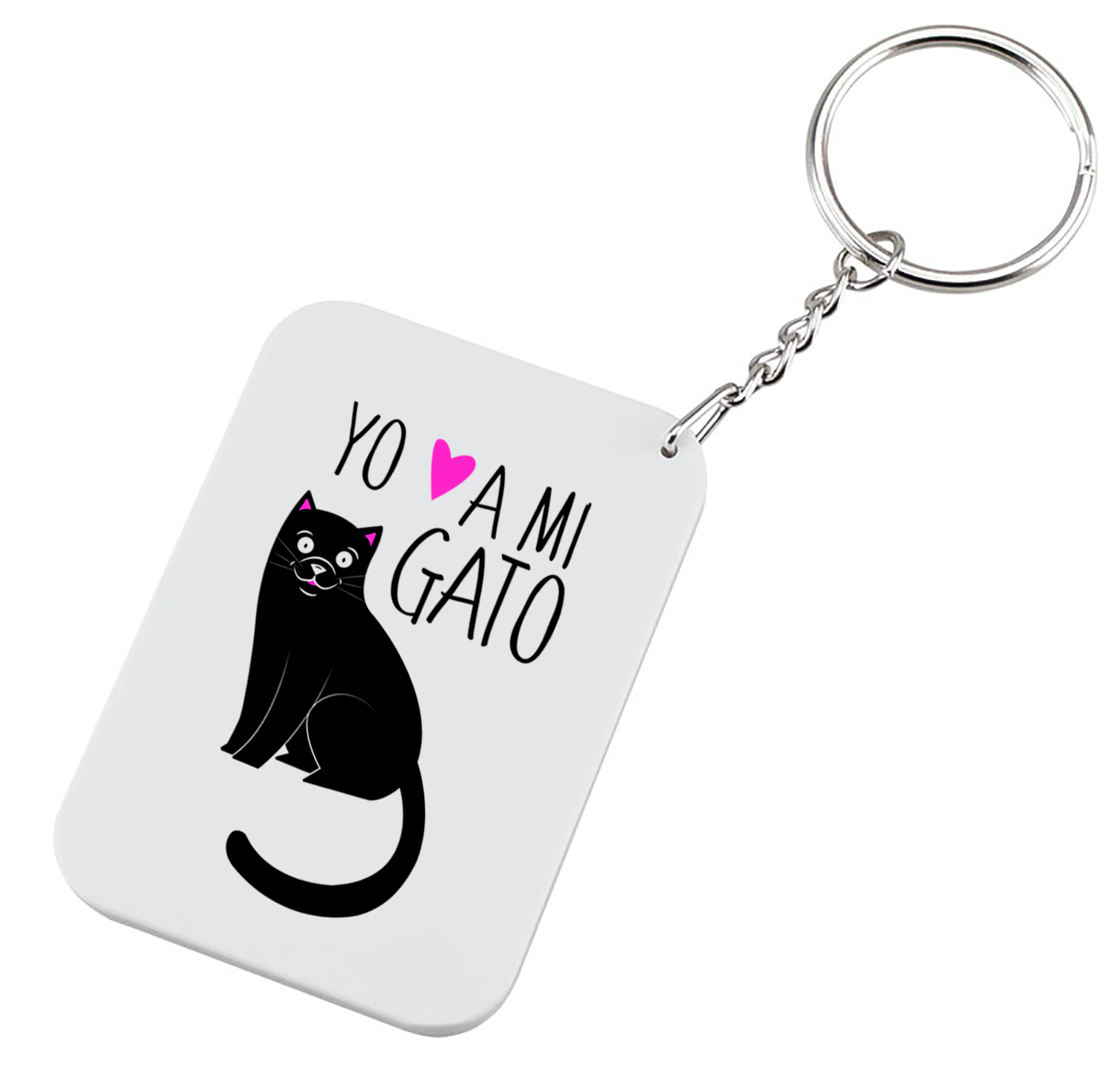 Llavero - Gatos - Yo Amo gris-2