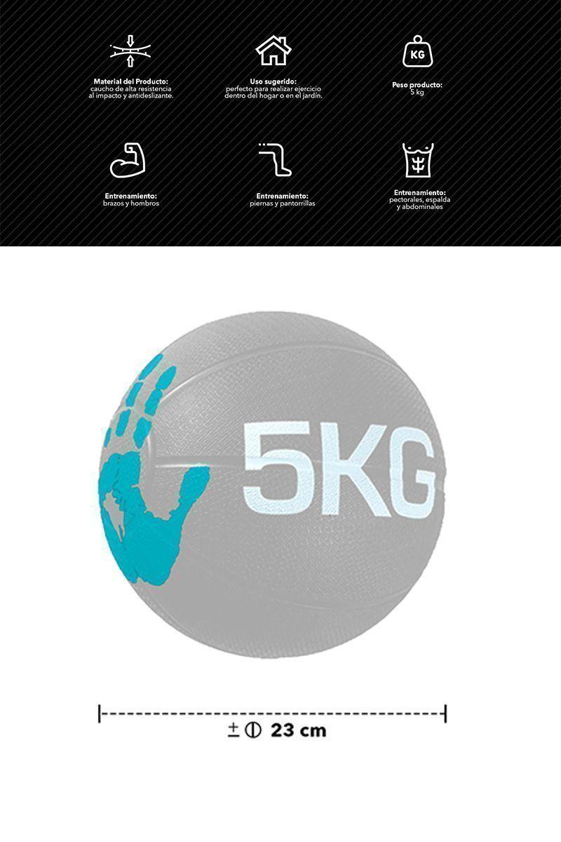 Balón Medicinal 5 Kg Ejercicios Negro-2