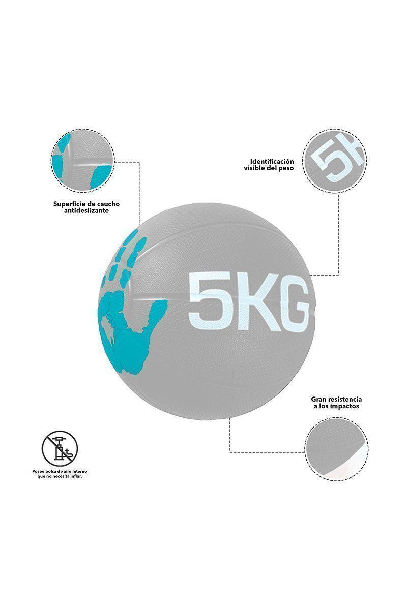 Balón Medicinal 5 Kg Ejercicios Negro-3
