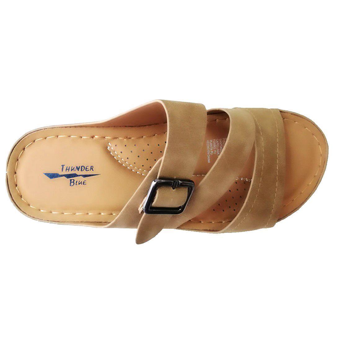 SANDALIA THUNDER KHAKI CON CORREA Y PLANTA ACOLCHADA-2
