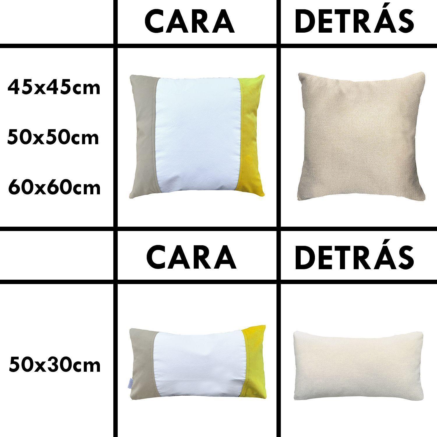 Funda Cojin Decorativo EcoCuero Blanco Beige Amarillo 45x45-2