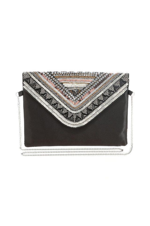 Cartera Fiesta Negra Punta Humana-0