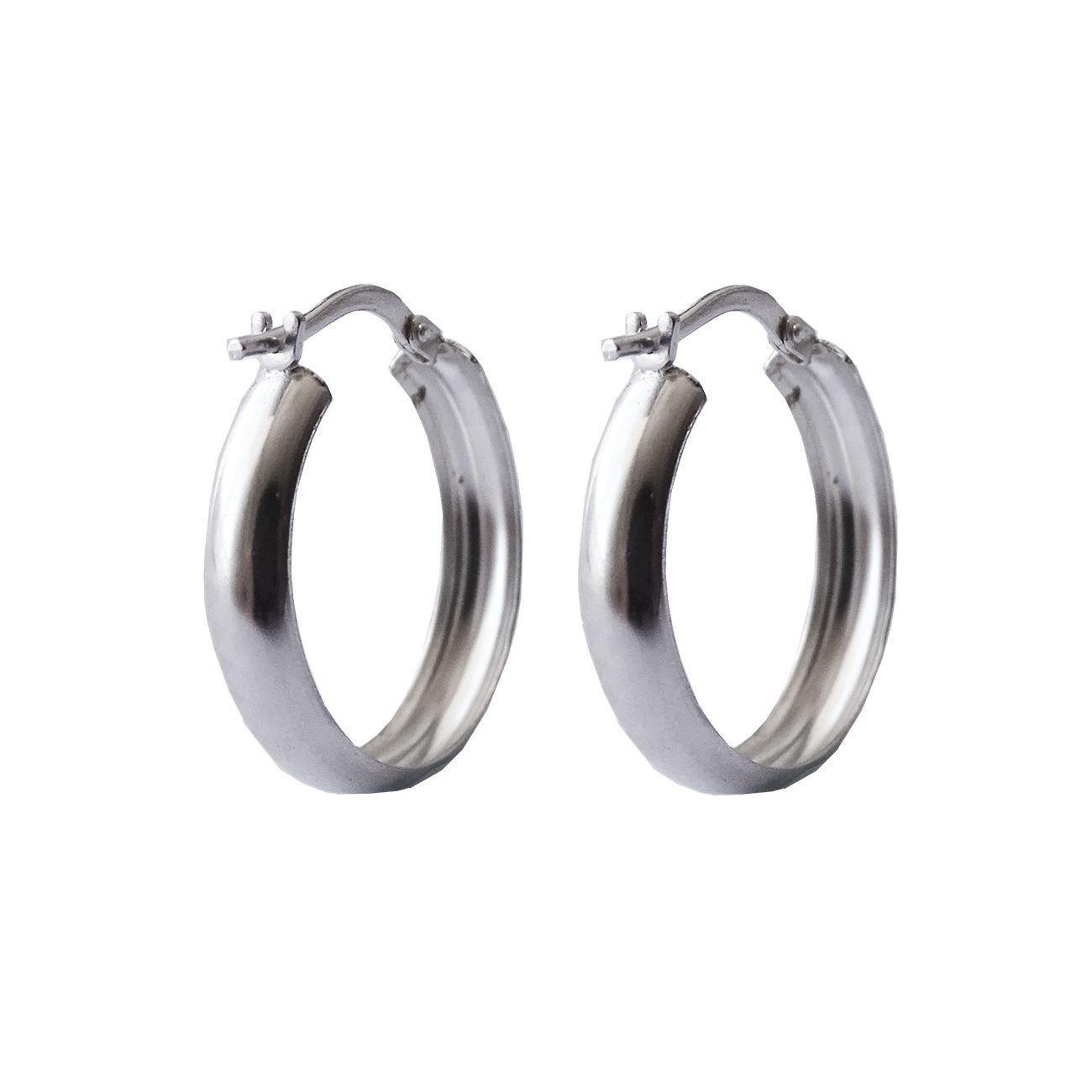 Aros Argollas De Plata 925 Lisa 2 Cm - MABELITA-0