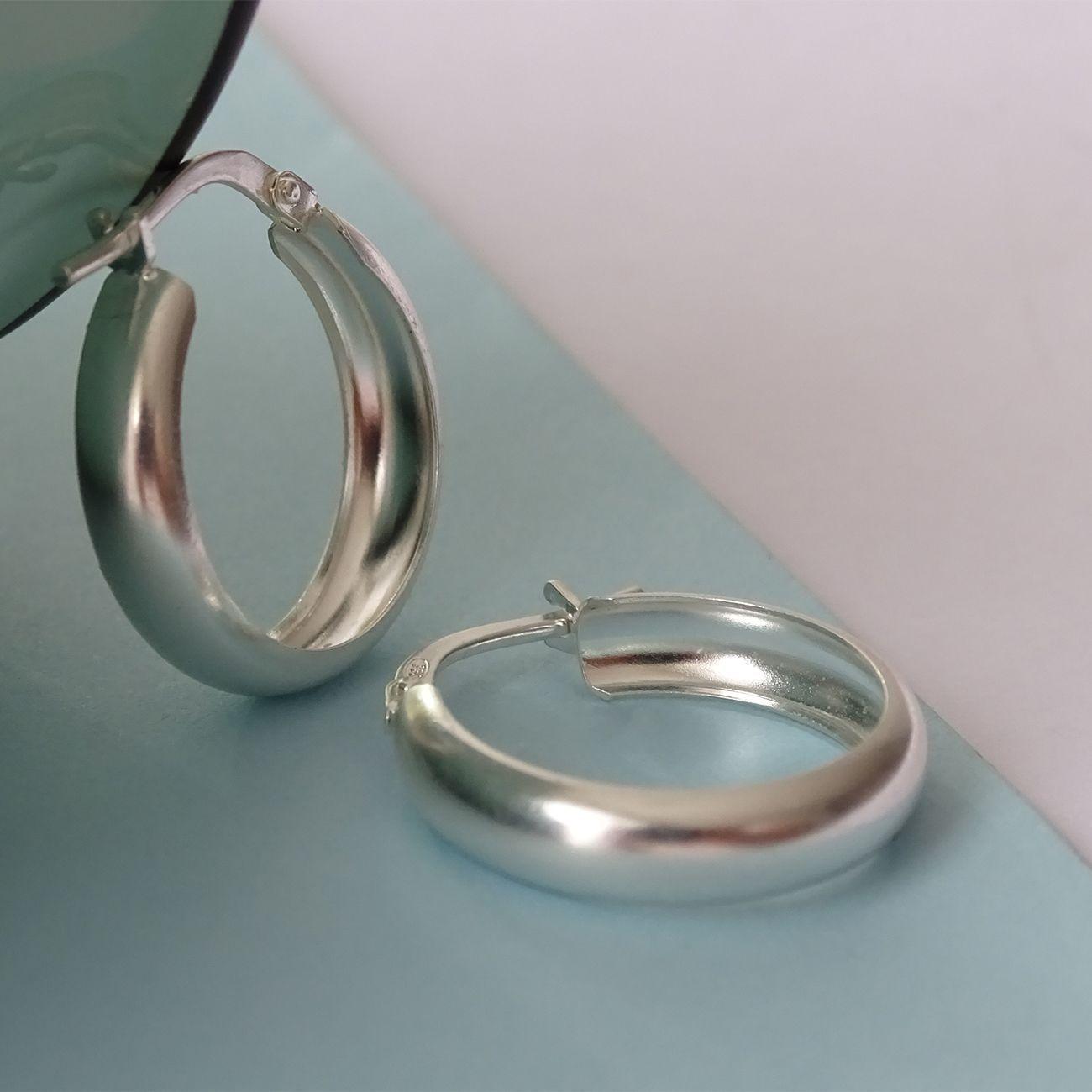 Aros Argollas De Plata 925 Lisa 2 Cm - MABELITA-2