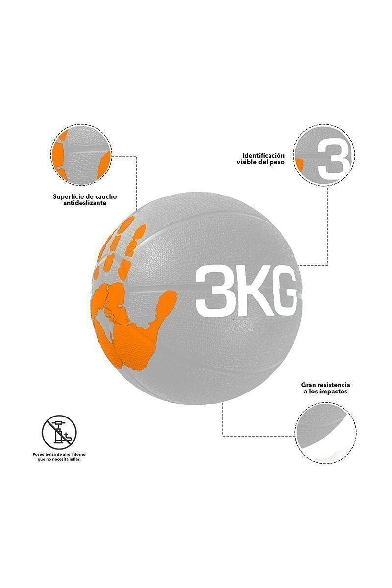 Balón Medicinal 3 Kg Ejercicios Negro-3